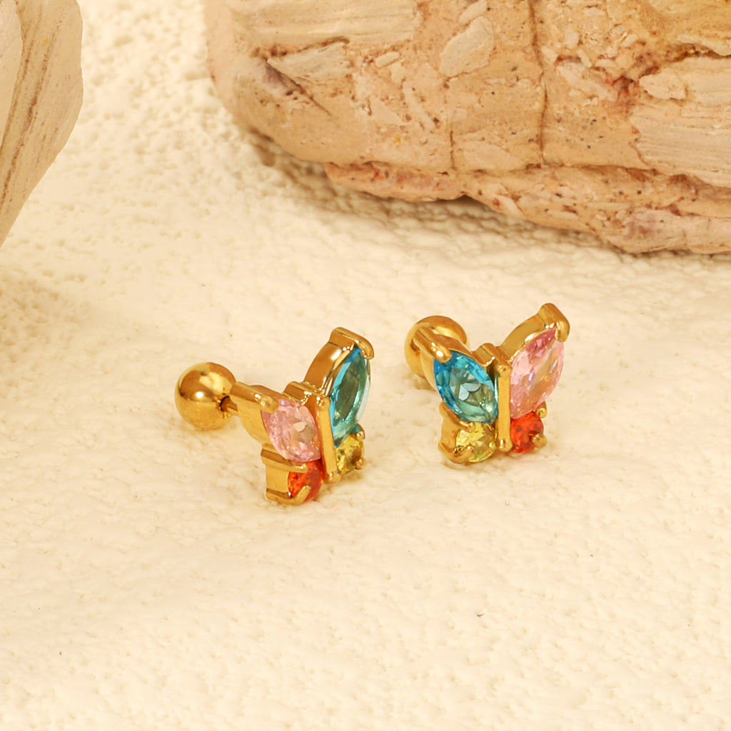 Damen Ohrstecker mit funkelndem Herzdesign und eleganter Goldbeschichtung Shop Nory