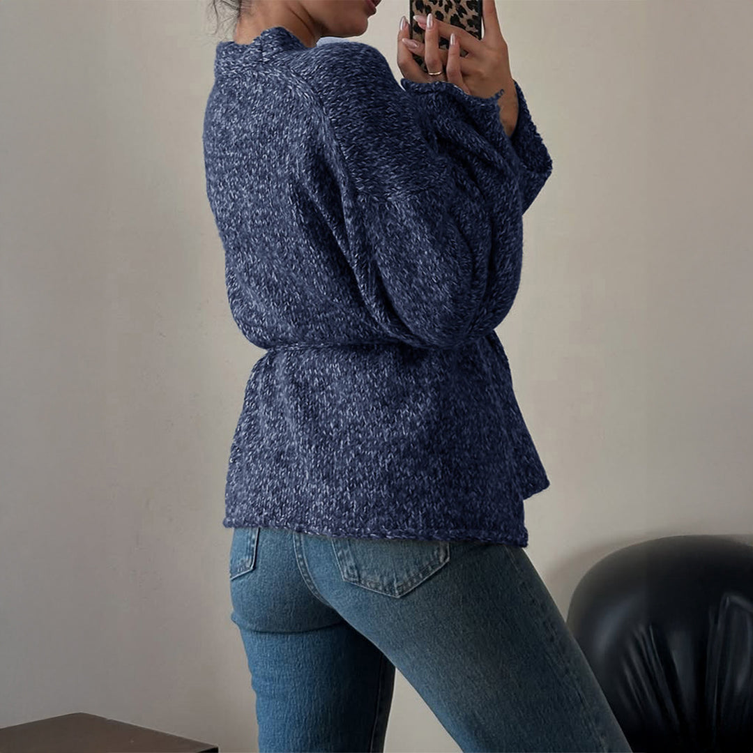 Damen nan oversize Bouclé-Strickjacke mit Taillengürtel und Kimonoärmeln Shop Nory