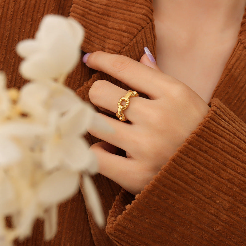Damenring mit elegantem Kettendesign aus hochwertigem Edelstahl Shop Nory