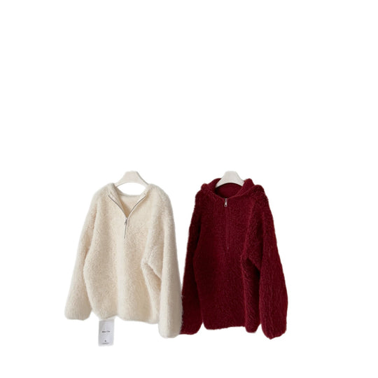 Damen Flauschiger Kapuzenpullover Shop Nory