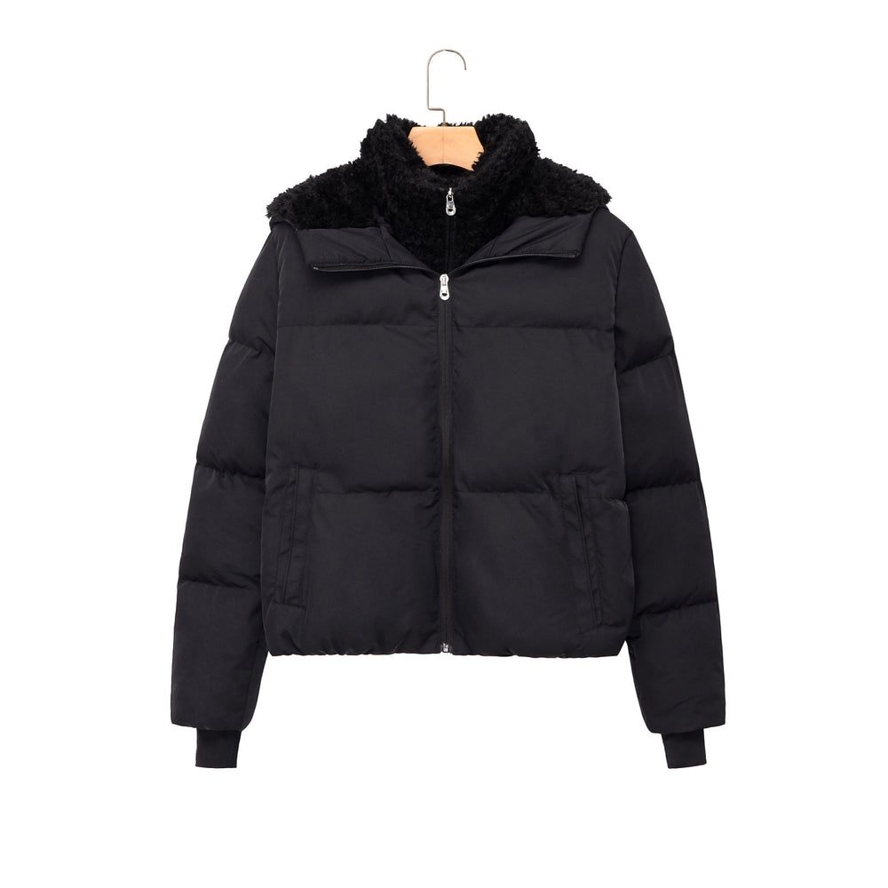 Damen Kurze Steppjacke mit Teddykragen Shop Nory