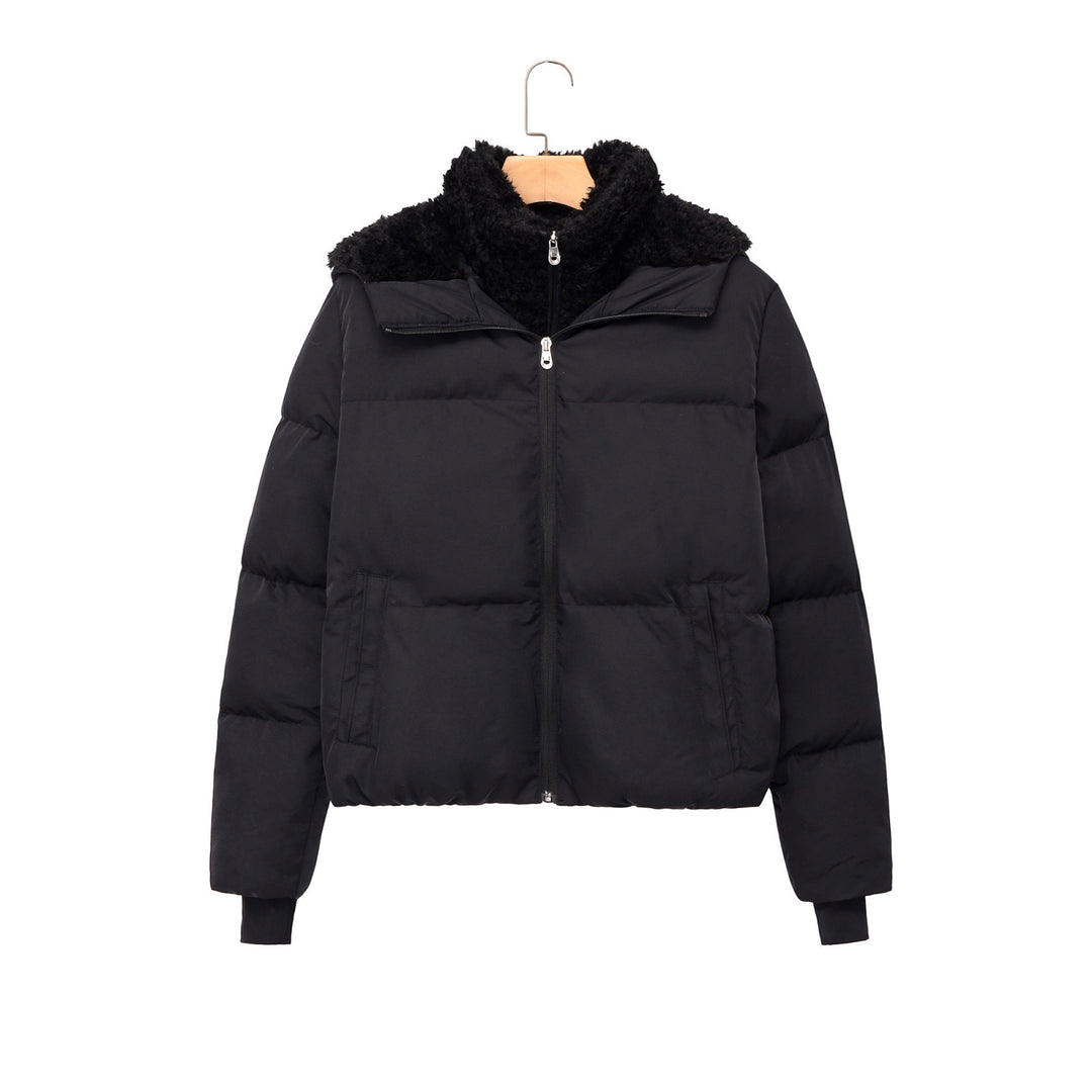 Damen Kurze Steppjacke mit Teddykragen Shop Nory