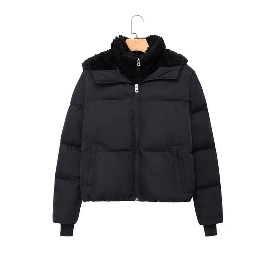 Damen Kurze Steppjacke mit Teddykragen Shop Nory