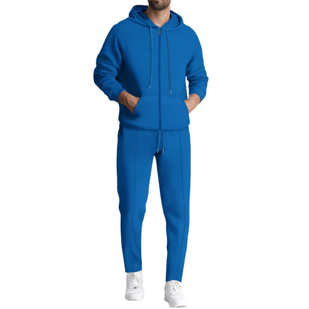 Herren nan Struktur-Fleece Zip-Hoodie mit Kängurutaschen und schmal zulaufender Jogginghose Shop Nory