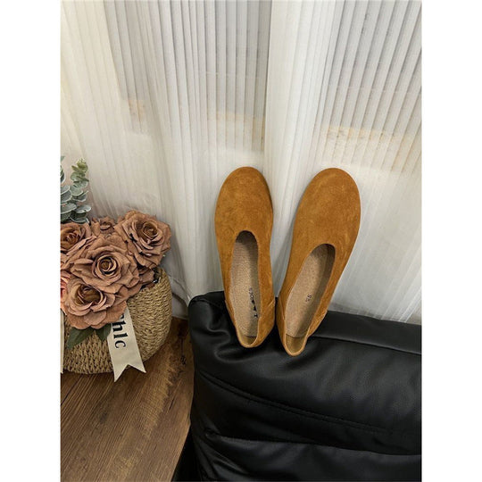 Damen elegante Slipper aus weichem Veloursleder