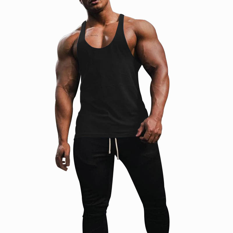 Herren nan athletisches Tanktop mit tiefem Armausschnitt und schmalen Trägern am Rücken aus Baumwollstretch Shopnory