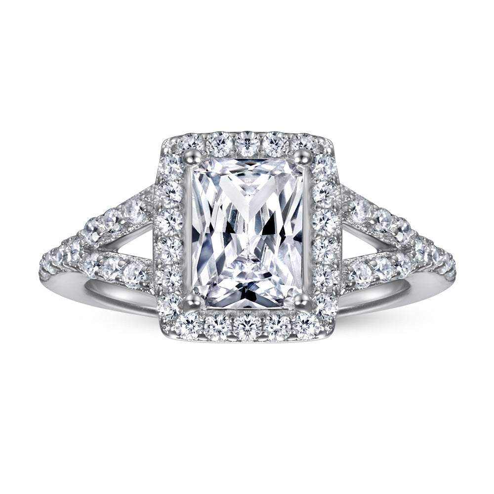Damen Verlobungsring mit kunstvollem Twist-Design und aufwendigem Zirkonia-Besatz Shop Nory