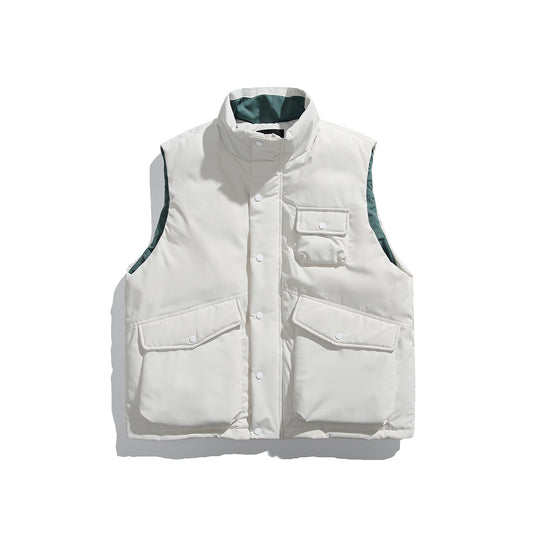 Unisex Wattierte Utility-Weste mit hohem Stehkragen und aufgesetzten Klappentaschen Shop Nory