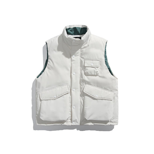 Unisex Wattierte Utility-Weste mit hohem Stehkragen und aufgesetzten Klappentaschen Shop Nory