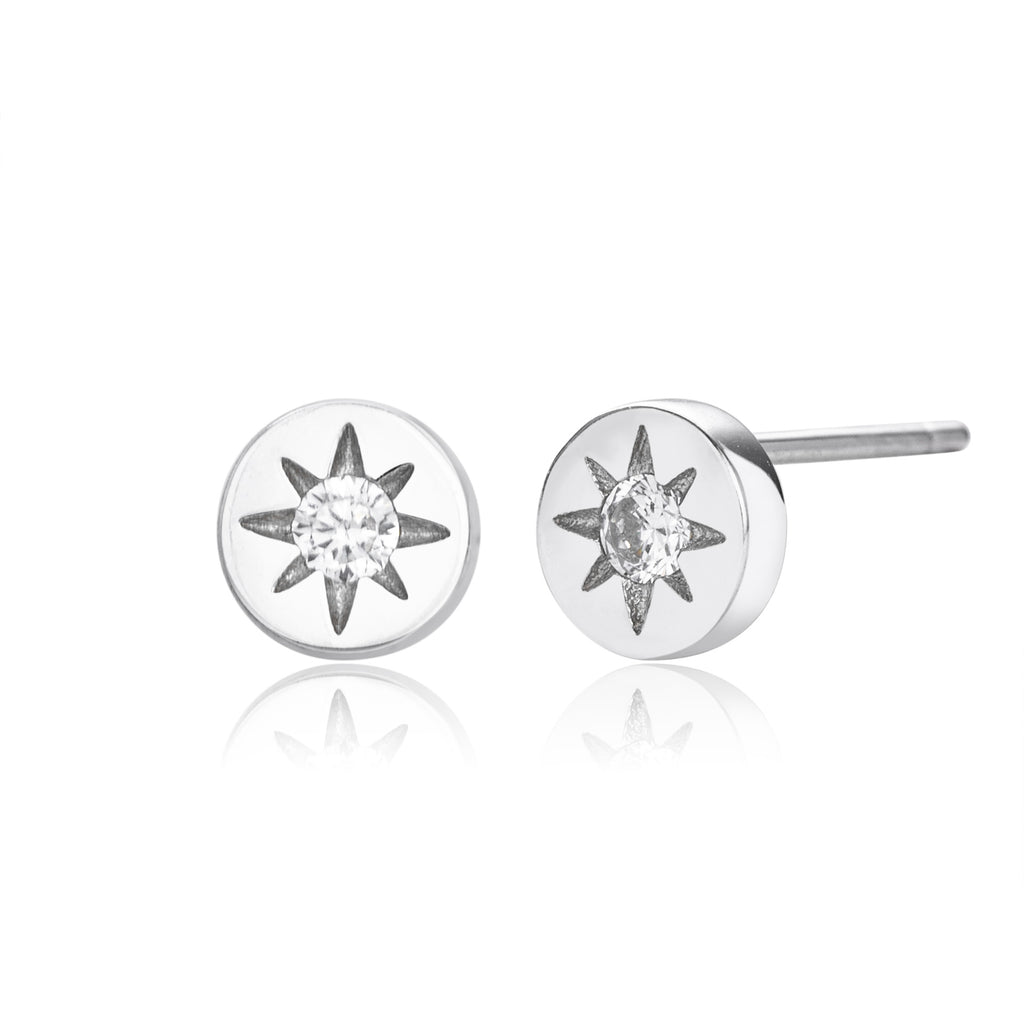 Damen Ohrstecker mit strahlendem Sonnenmotiv aus hochwertigem 925 Sterling Silber Shop Nory