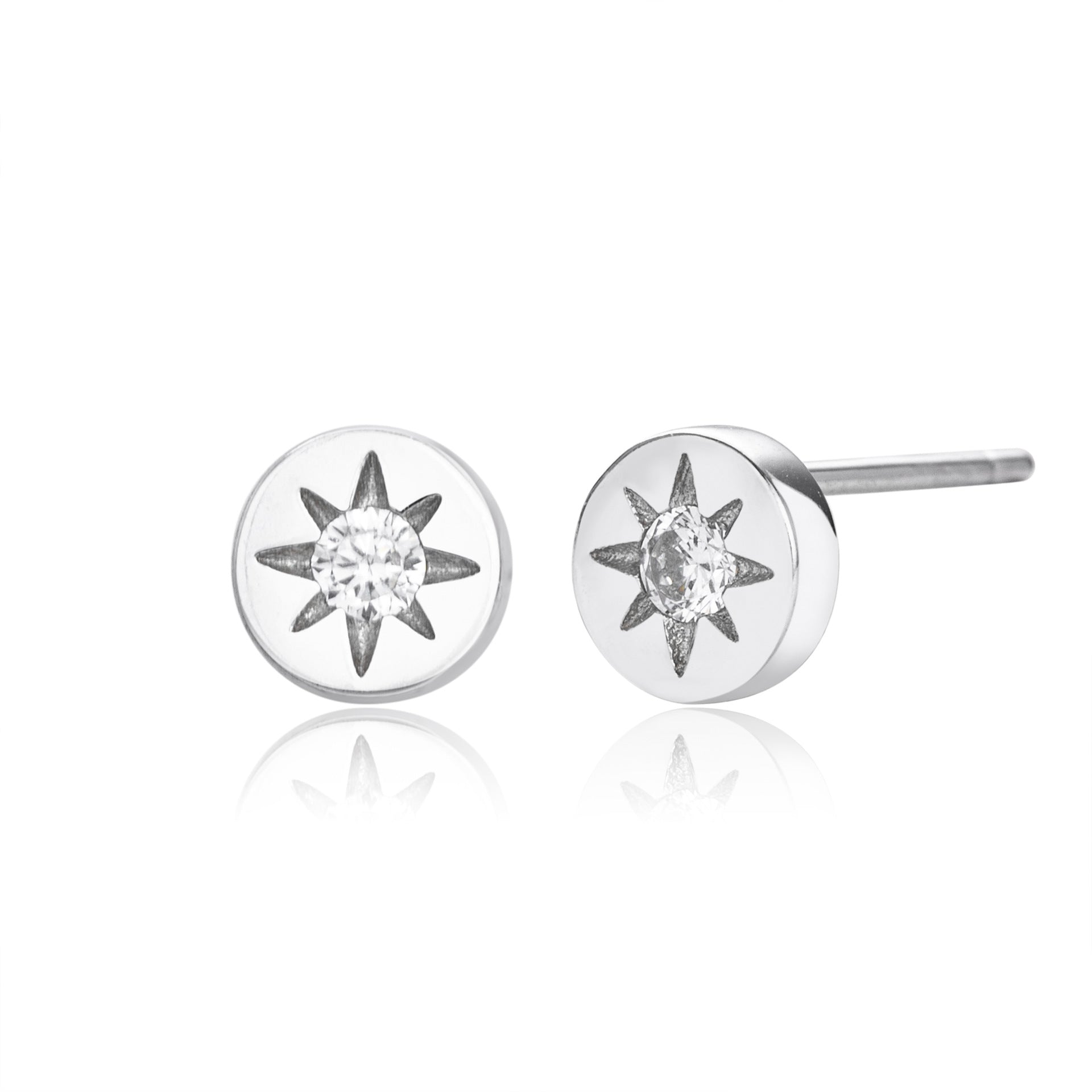Damen Ohrstecker mit strahlendem Sonnenmotiv aus hochwertigem 925 Sterling Silber Shop Nory