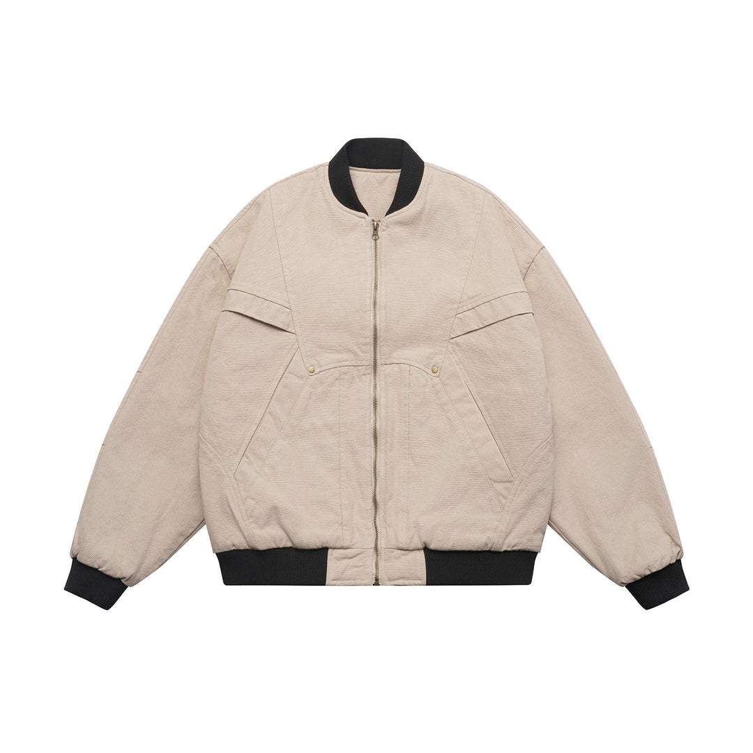Unisex Leicht wattierte Oversize-Bomberjacke mit rippenkragen und diagonal eingesetzten Taschen Shop Nory