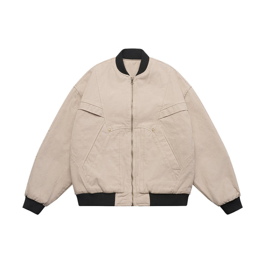Unisex Leicht wattierte Oversize-Bomberjacke mit rippenkragen und diagonal eingesetzten Taschen Shop Nory