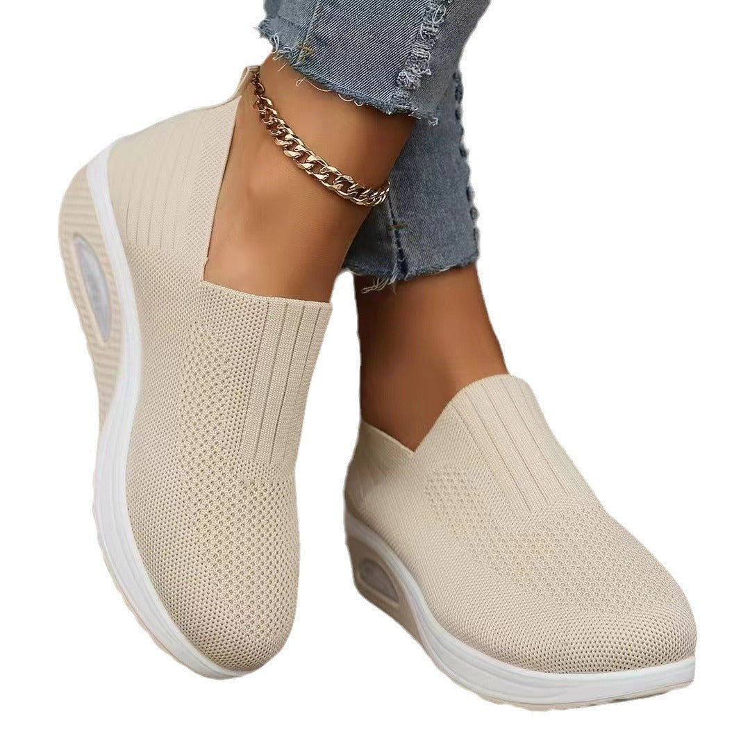 Damen atmungsaktive Slip-On Sneakers mit elastischem Obermaterial