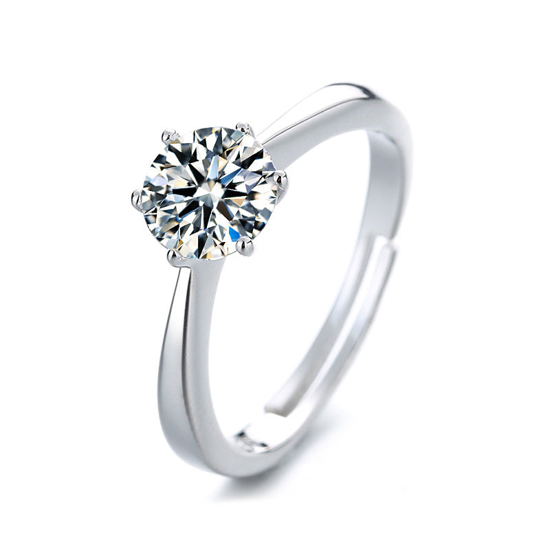 Damen Ring mit funkelndem Kristall in klassischem Design Shop Nory