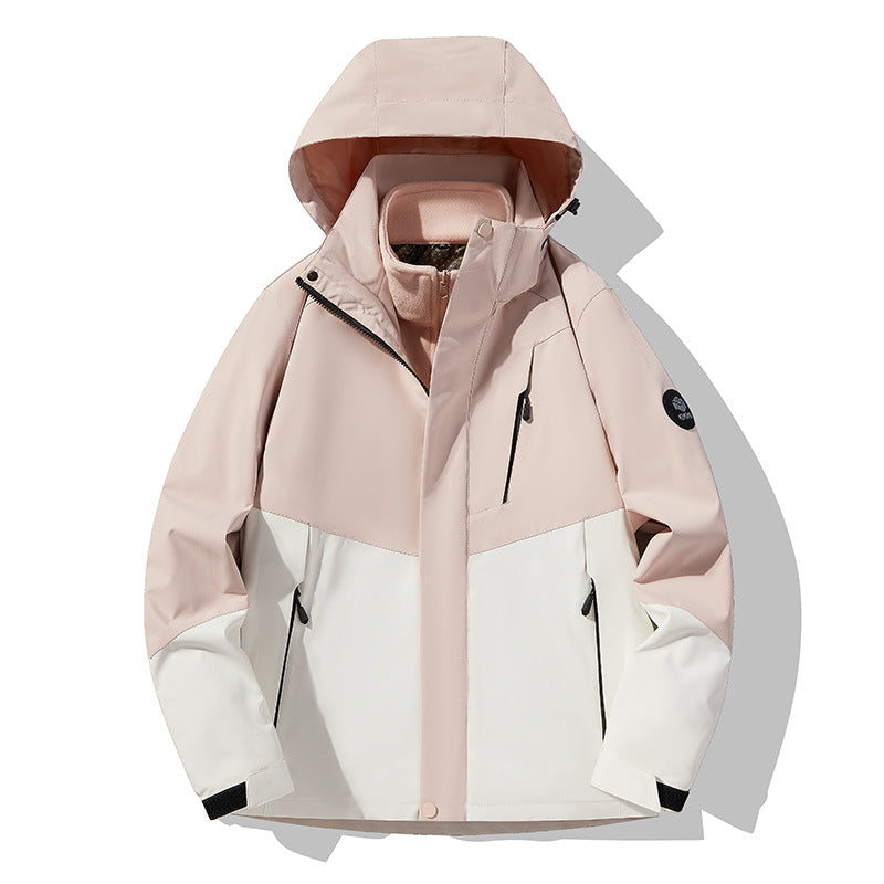 Herren dreilagige atmungsaktive Softshell-Trekkingjacke mit integriertem Fleecekragen und verstellbarer Kapuze Shop Nory