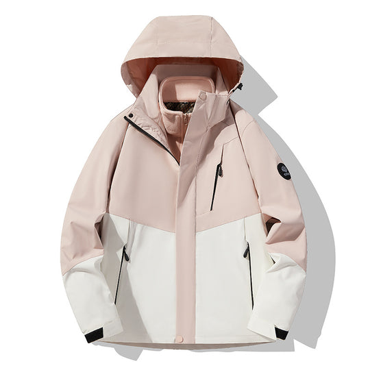 Herren dreilagige atmungsaktive Softshell-Trekkingjacke mit integriertem Fleecekragen und verstellbarer Kapuze Shop Nory