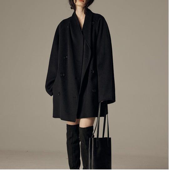Damen Modische Oversized Wool-Mantel Shop Nory