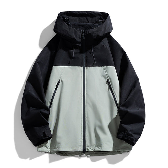 Herren Technische Kapuzen-Utilityjacke mit Kontrastpaneelen und wasserabweisender Membran Shop Nory