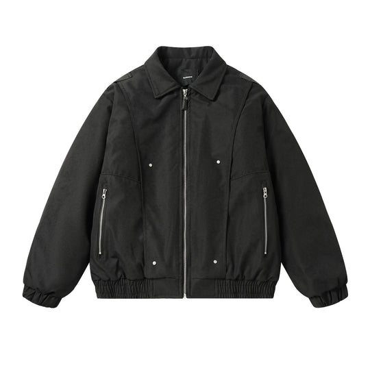 Herren Boxy Utility‑Bomberjacke mit kurzem Schnitt, Metallreißverschlüssen und elastischem Saum Shop Nory