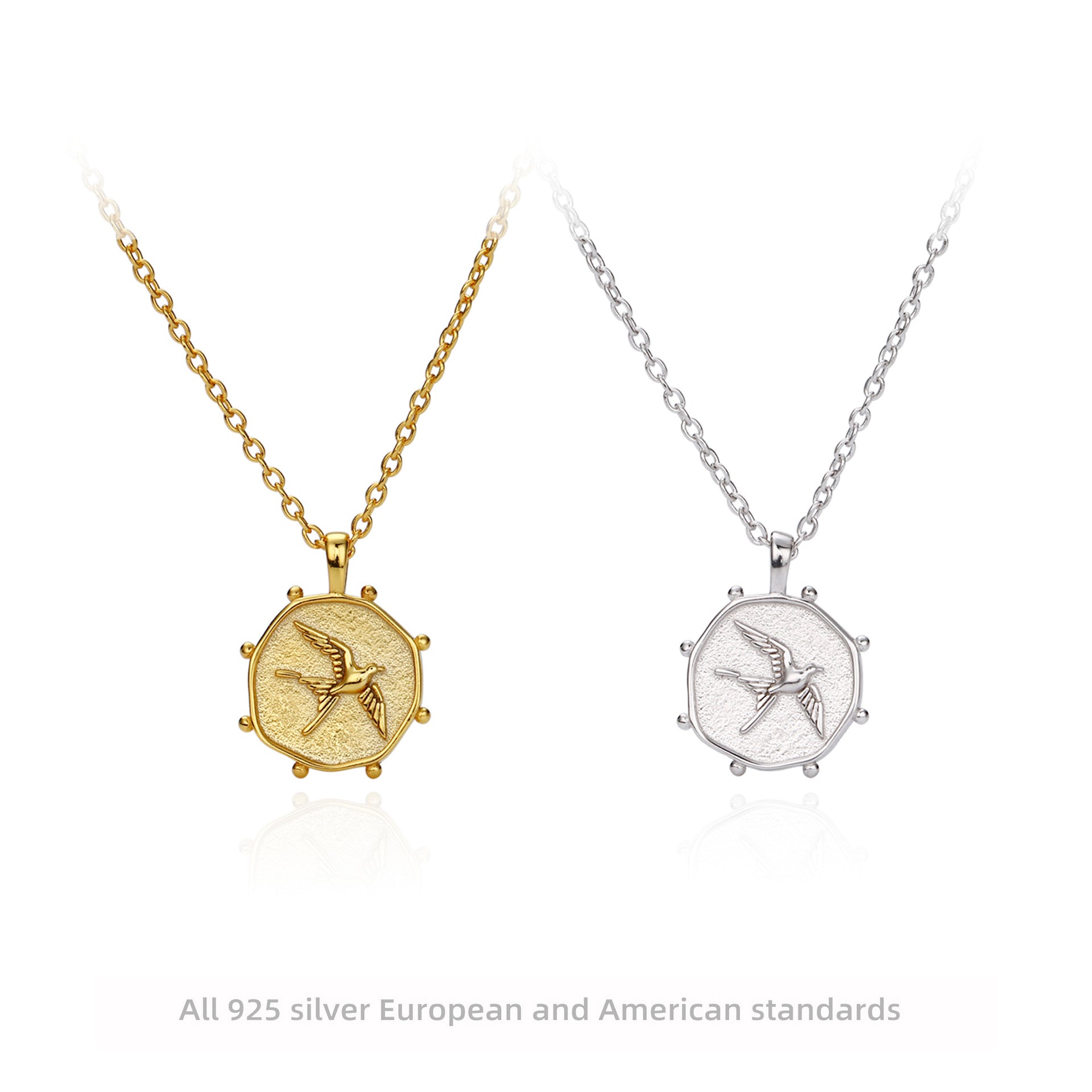 Damen Halskette mit detailliertem Vogelanhänger aus hochwertigem 925 Sterling Silber Shop Nory