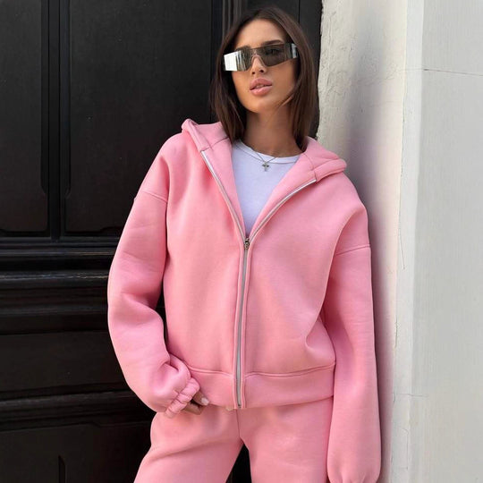 Damen Sportlicher Oversized Hoodie und Jogginghose Set Shop Nory