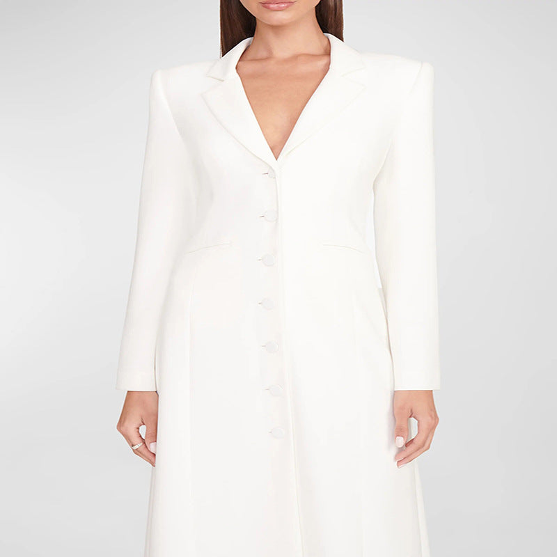 Damen Abendliches Maxikleid‑Blazer mit schlanker Silhouette, Korsettnaht und elegantem Frontschlitz Shop Nory