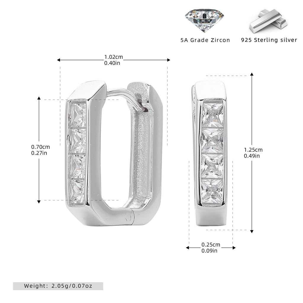 Damen Ohrcreolen mit glänzendem Zirkonbesatz aus hochwertigem 925 Sterling Silber Shop Nory