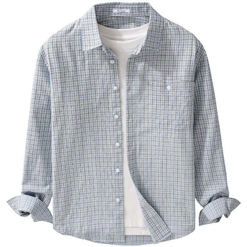 Herren Feines Karomuster-Layering-Hemd aus Baumwollpopeline mit Brusttasche und relaxed Saum Shop Nory