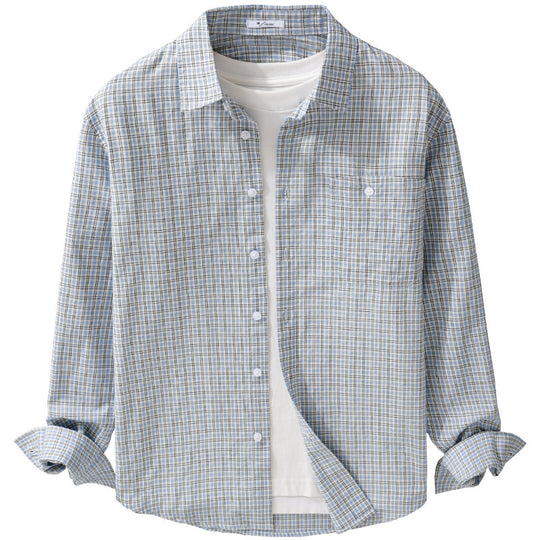 Herren Feines Karomuster-Layering-Hemd aus Baumwollpopeline mit Brusttasche und relaxed Saum Shop Nory