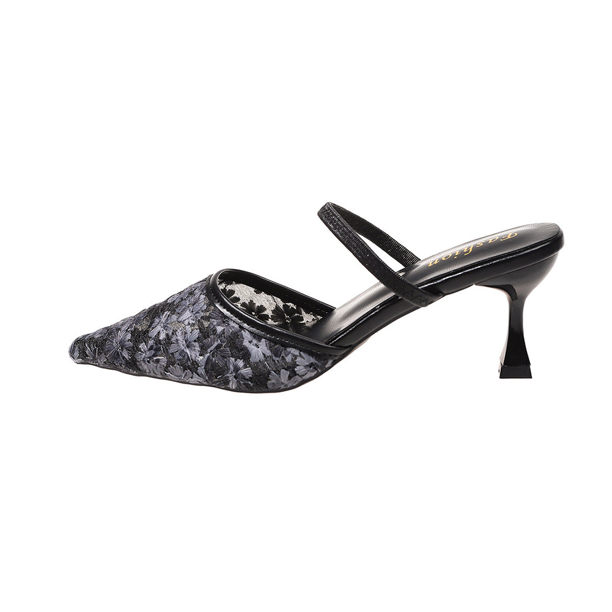 Damen Slingback Pumps mit dezentem Blumenmuster und elegantem Absatz