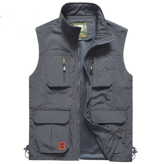 Herren Outdoor-Utility-Weste mit Mehrfach-Taschen, Reißverschluss und Mesh-Futter Shop Nory