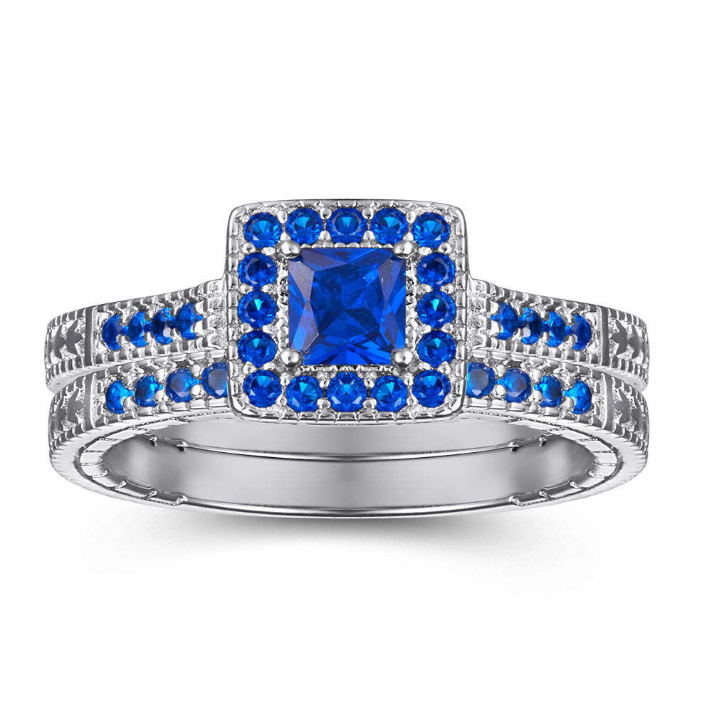 Damen Verlobungsring mit quadratischem Diamantschnitt und elegantem Silberdesign Shop Nory