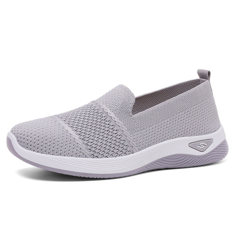 Damen Leichte Slip-On Freizeitschuhe mit atmungsaktiver Strickoberfläche