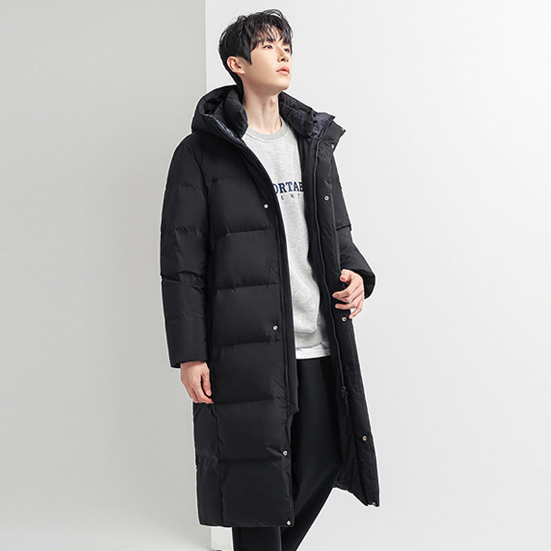 Herren Lange Steppjacke mit Kapuze Shop Nory 1787978142