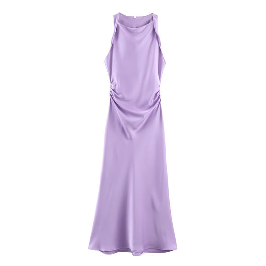 Damen elegantes Sommerkleid mit fließendem Schnitt und charmanten Rüschendetails