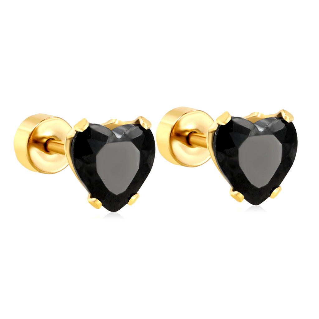 Damen Ohrstecker mit funkelndem herzförmigem Zirkonia Shop Nory