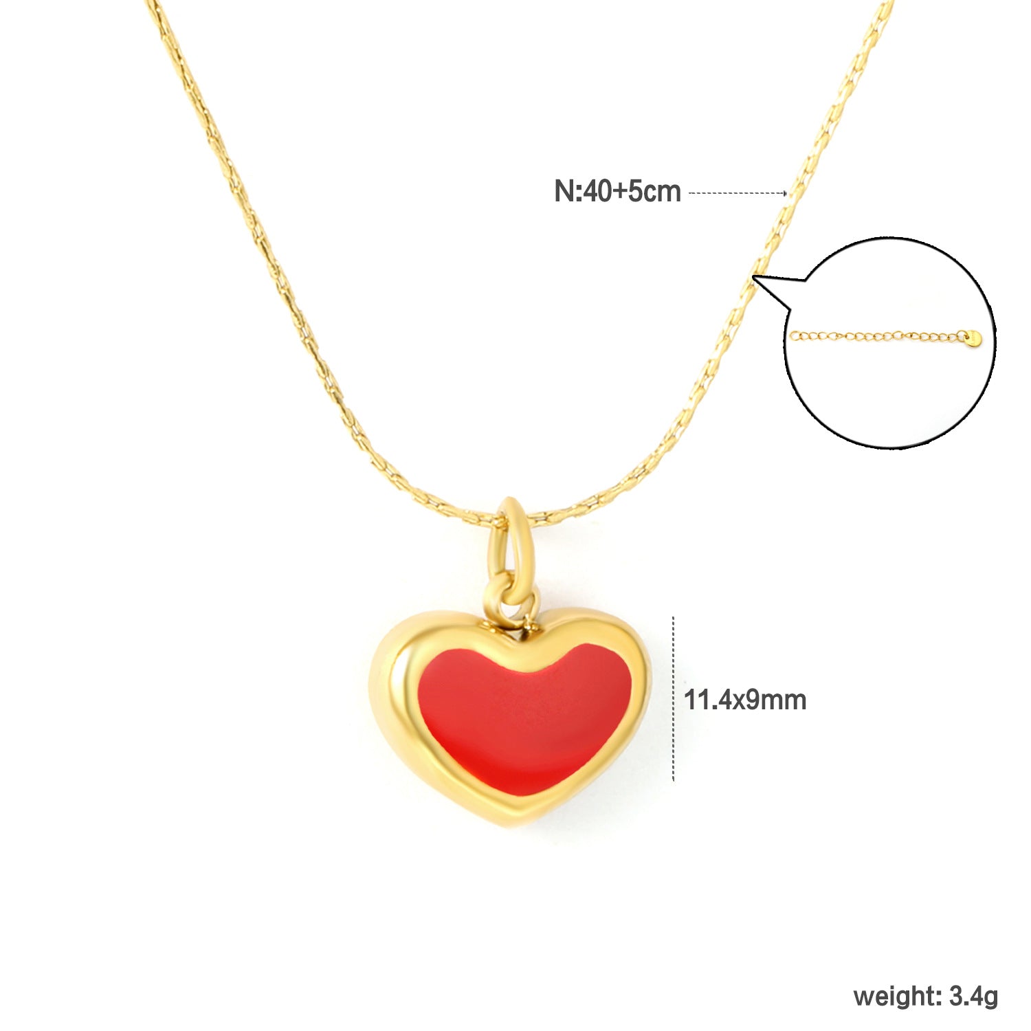 Damen Halskette mit Herzanhänger aus goldplattiertem Edelstahl Shop Nory