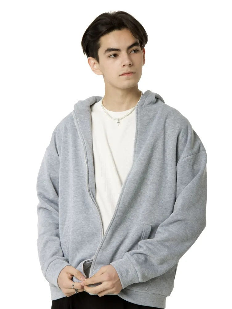 Herren nan minimalistischer Zip-Hoodie mit cleanem Oversize-Schnitt und weichem French-Terry-Futter Shop Nory