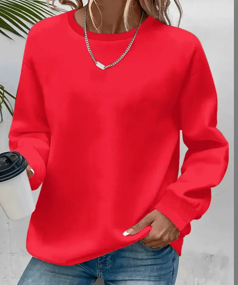 Damen nan Oversized Rundhals-Sweatshirt mit überschnittener Schulter, weichem Fleece-Innenfutter und gerippten Bündchen Shop Nory