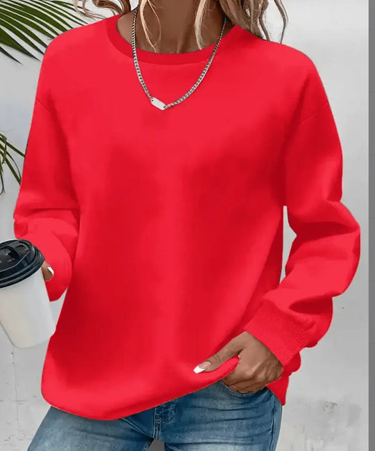 Damen nan Oversized Rundhals-Sweatshirt mit überschnittener Schulter, weichem Fleece-Innenfutter und gerippten Bündchen Shop Nory