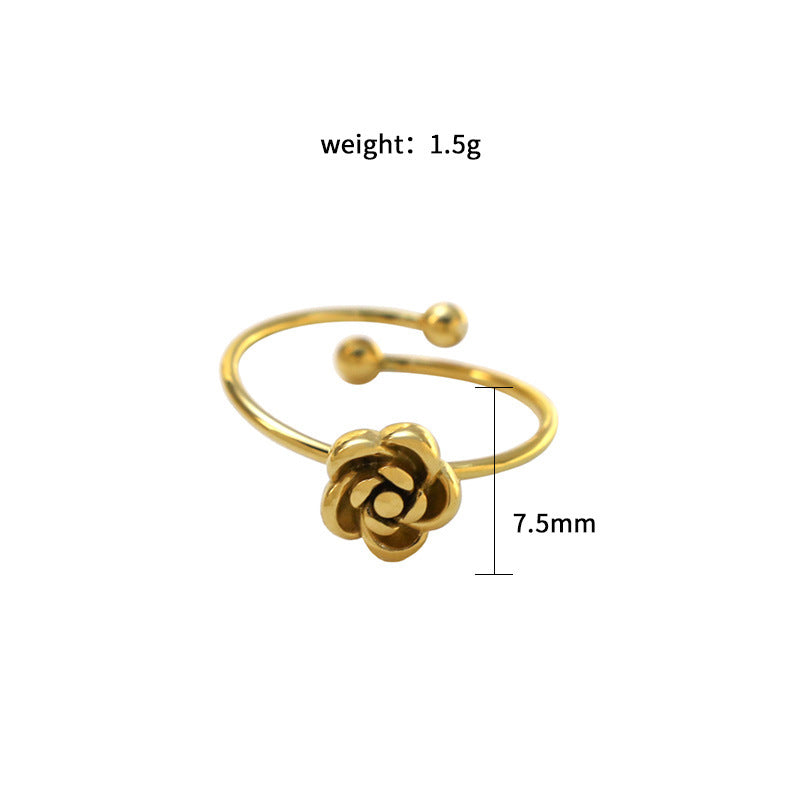 Damen Offener Ring mit floralen Akzenten Shop Nory