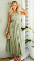 Damen Maxikleid mit modischen Cut-Outs und figurfreundlichem Design