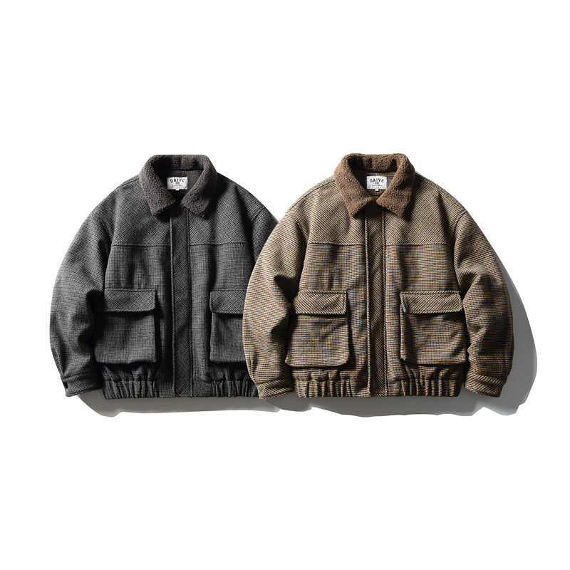 Herren Boxy-Blouson aus Wollmix mit Teddybesatz am Kragen und aufgesetzten Klappentaschen Shop Nory