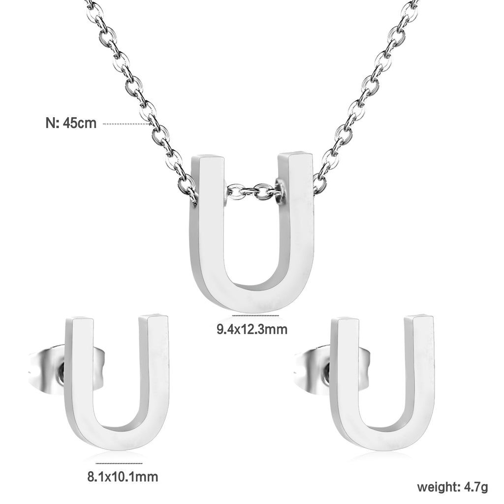 Damen Schmuckset mit K-Anhänger und passenden Ohrsteckern Shop Nory