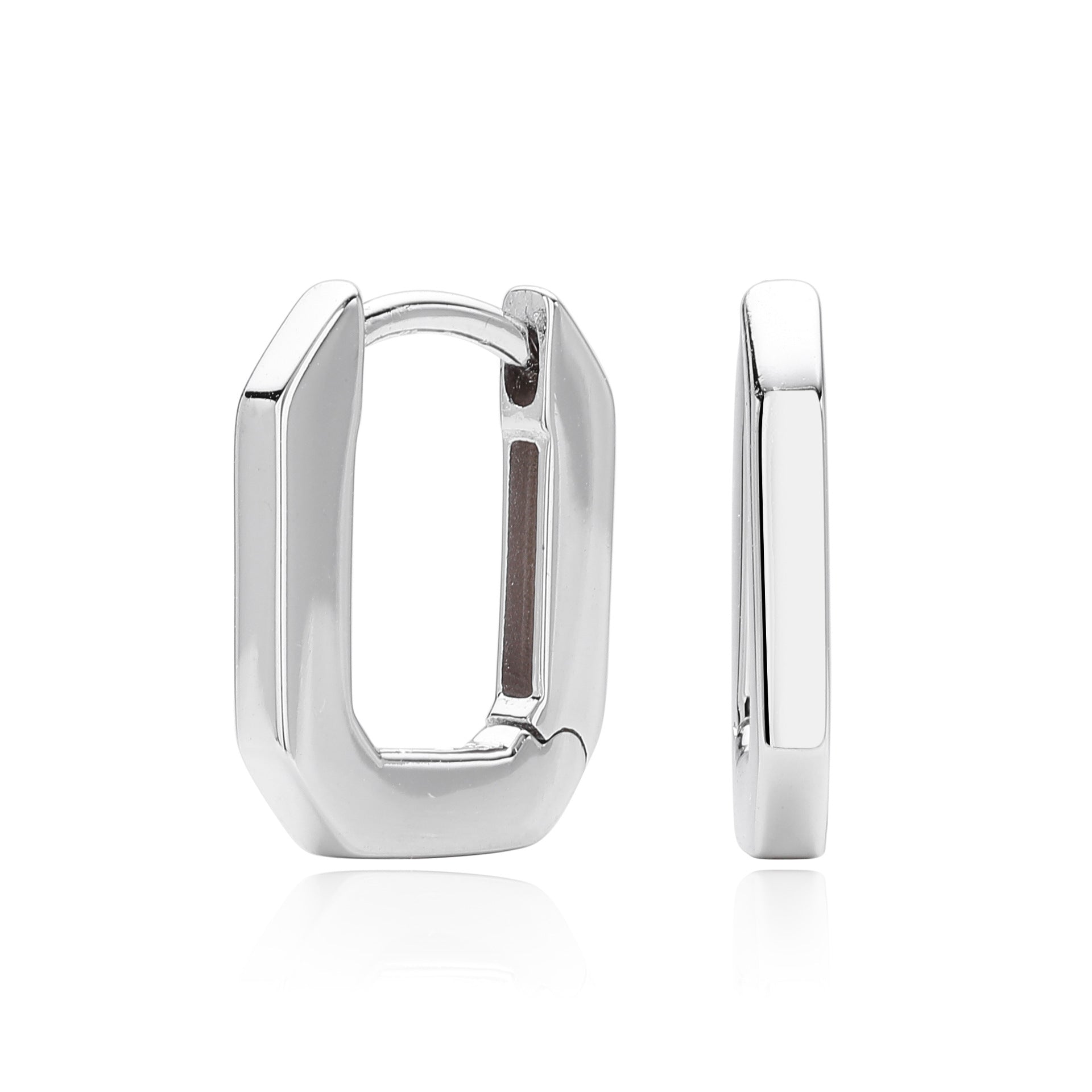 Damen Ohrringe im modernen Quadratdesign aus hochwertigem 925 Sterling Silber Shop Nory