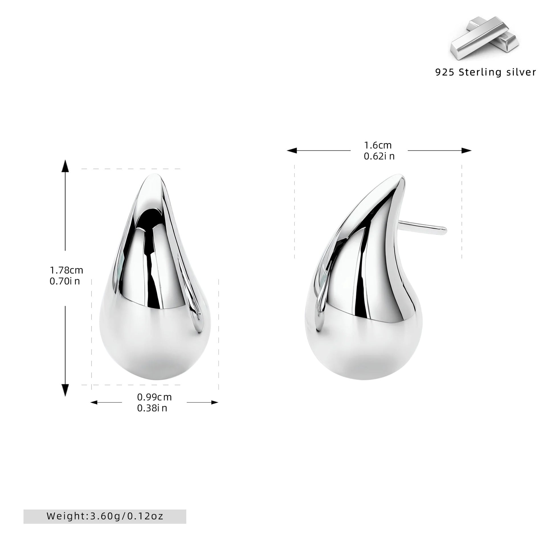 Damen Ohrstecker im eleganten Tropfen-Design Shop Nory