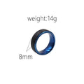 Herren edler Edelstahlring mit blauer Innenbeschichtung Shop Nory