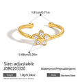 Damen Offenes Ring mit floralen Zirkonia-Details Shop Nory