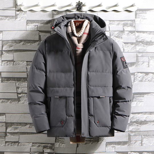 Herren wattierter Parka mit Kapuze und großen Fronttaschen Shop Nory